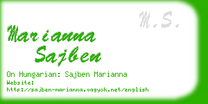 marianna sajben business card